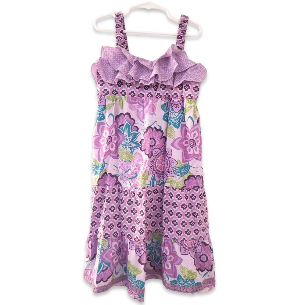 Naartjie 7 Tropical Floral Maxi Long Dress Purple